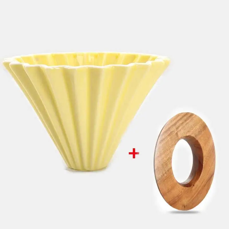 Ceramic Hand Brewing Coffee Dripper Pour Over Coffee Maker Handmade Origami Coffee Filter Cup Flower Shape Funnel Drip Cafe Cup