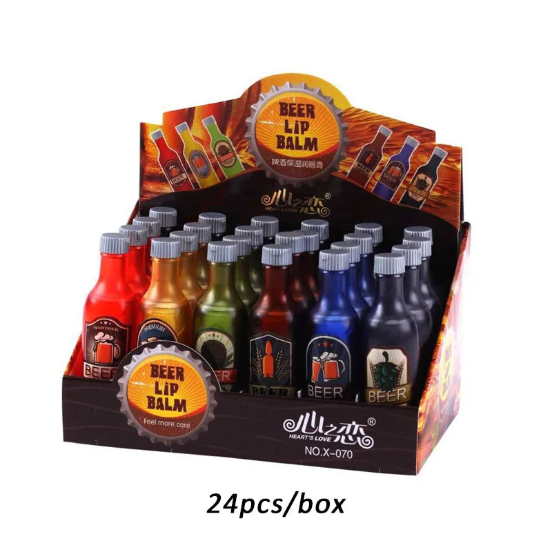 Set of 24 Blushimmer bear-shaped clear fruit-flavored lip balms for kids, moisturizing lip care and party birthday gifts.