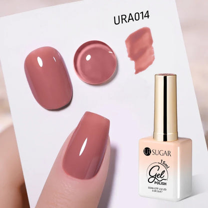 Blushimmer UR Sugar 15ml translucent milky white gel polish for semi-permanent UV nail art, soak-off gel varnish, latest fashion.