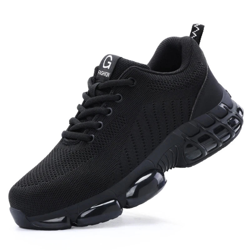 Steel Toe Shoes for Men Lightweight Work Shoes Air Cushioned Sneakers Indestructible Construction Industrial Work Safety Sneaker