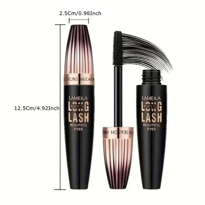 Silcy Skin waterproof 4D mascara with long-lasting, curling, thickening formula, featuring a large brush for voluminous eye lashes