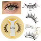 Blushimmer 3D mink magnetic false eyelashes set with reusable natural long lashes and application tweezers on a white background.