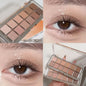 12-Color Matte Eyeshadow Palette - Tea Apricot Earth Tones 12g