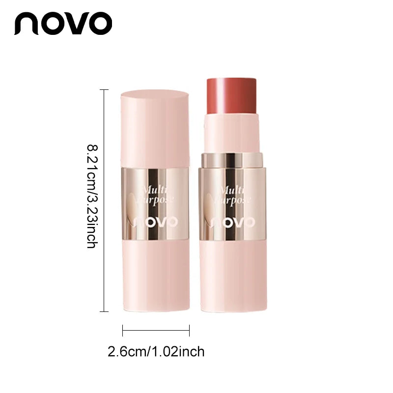 Blushimmer multi-use cream blush stick for eyes, lips, and cheeks with smooth, blendable, waterproof, moisturizing formula.