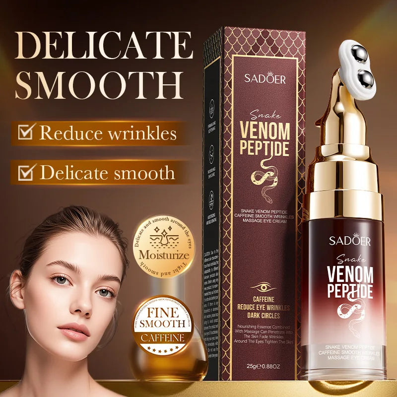 Blushimmer SADOER Snake Venom Peptide Eye Cream with caffeine for anti-wrinkle, dark circles, and moisturizing eye skin care.