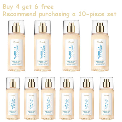 Vanilla Coconut Body Hair Mist - Long Lasting Fresh Romantic Fragrance, Travel Size Portable Spray Women Men Daily & Dating Use