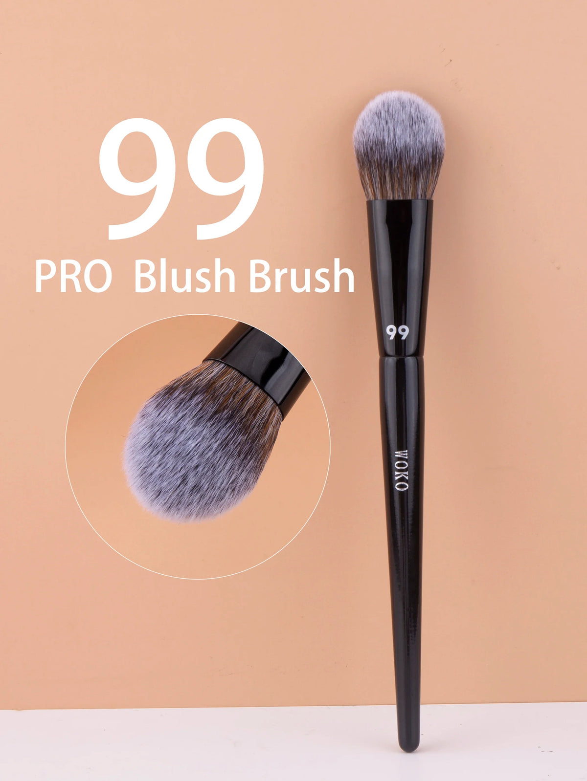 Blushimmer professional makeup brushes set including foundation, highlighter, contour, blush, concealer, eyeshadow, and lip brushes.
