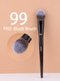 Blushimmer professional makeup brushes set including foundation, highlighter, contour, blush, concealer, eyeshadow, and lip brushes.