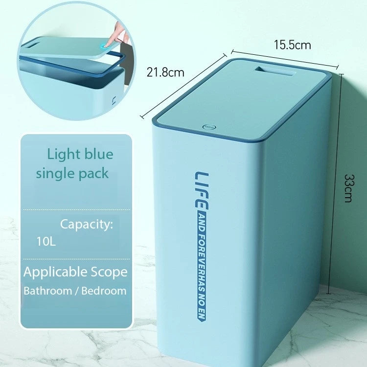 Smart Bathroom Trash Can with Cover Light Luxury Trash Can Touchless Narrow Smart Sensor Garbage Bin Ins Style