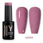 Blushimmer Yokefellow 10ml nude pink gel nail polish in a clear jar, showcasing translucent pink UV soak-off gel varnish.