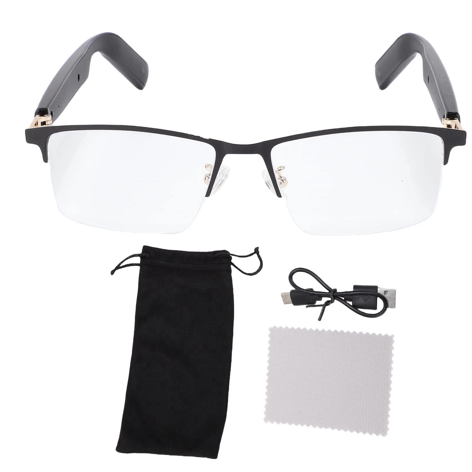 Smart Glasses Bluetooth 5.4 Built in Mic and Speaker IP54 Proof Blue Light Filtering Voice Control Smart Glasses for Daily Use