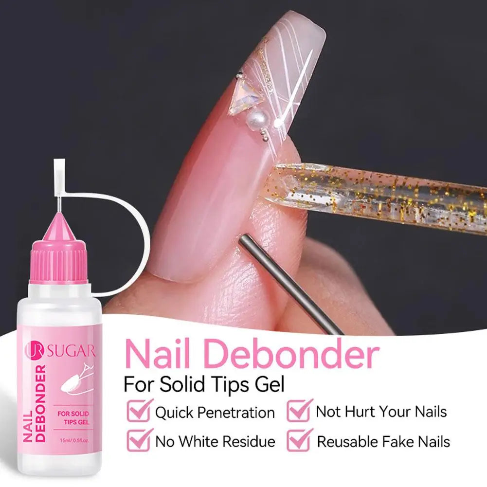 Blushimmer 15ML acetone-free nail glue remover for press-on nails, gentle and multi-functional for nail tips and polish removal.