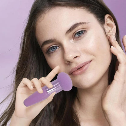 Bullet-shaped makeup sponge from Blushimmer, ideal for precise blending and photo-ready contouring in holiday beauty looks.