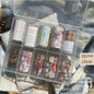 Blushimmer nail art transfer paper featuring 10 rolls of plaid, stars, and bird designs for manicure decoration and nail stickers.
