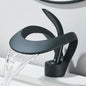 Solid Brass Waterfall Basin Faucet Single Handle Hot Cold Water Mixer Tap For Bathroom Sink