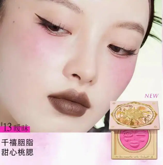 Girlcult Blushimmer emotional matte blush highlighter with fine shimmer for cheeks, cute Korean pressed face makeup.