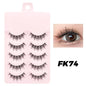 Blushimmer DINGSEN fake anime eyelashes, 5 pairs of natural daily makeup manga style lashes with clear band, little devil design