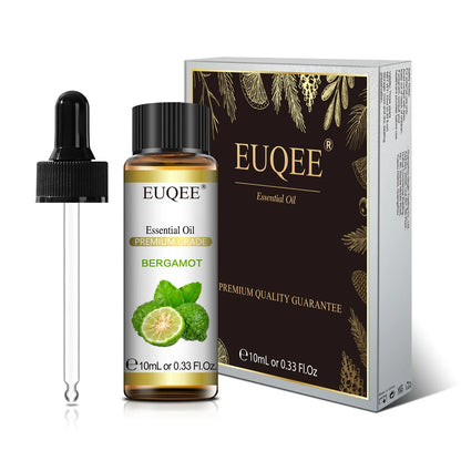EUQEE 10ml Pure Natural Essential Oil Lavender Jasmine Eucalyptus Vanilla Sandalwood Sweet Orange Lemon Oregano Rose Fragrance
