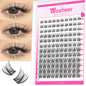 Blushimmer WOSHEER eyelash clusters kit with faux mink individual lashes, bond, seal, remover, and DIY eyelash extension tools.