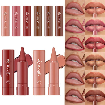 Blushimmer Twist Up Lip Liner and Lipstick Pen with velvet matte finish, waterproof, and multi-purpose blush for lips and cheeks.