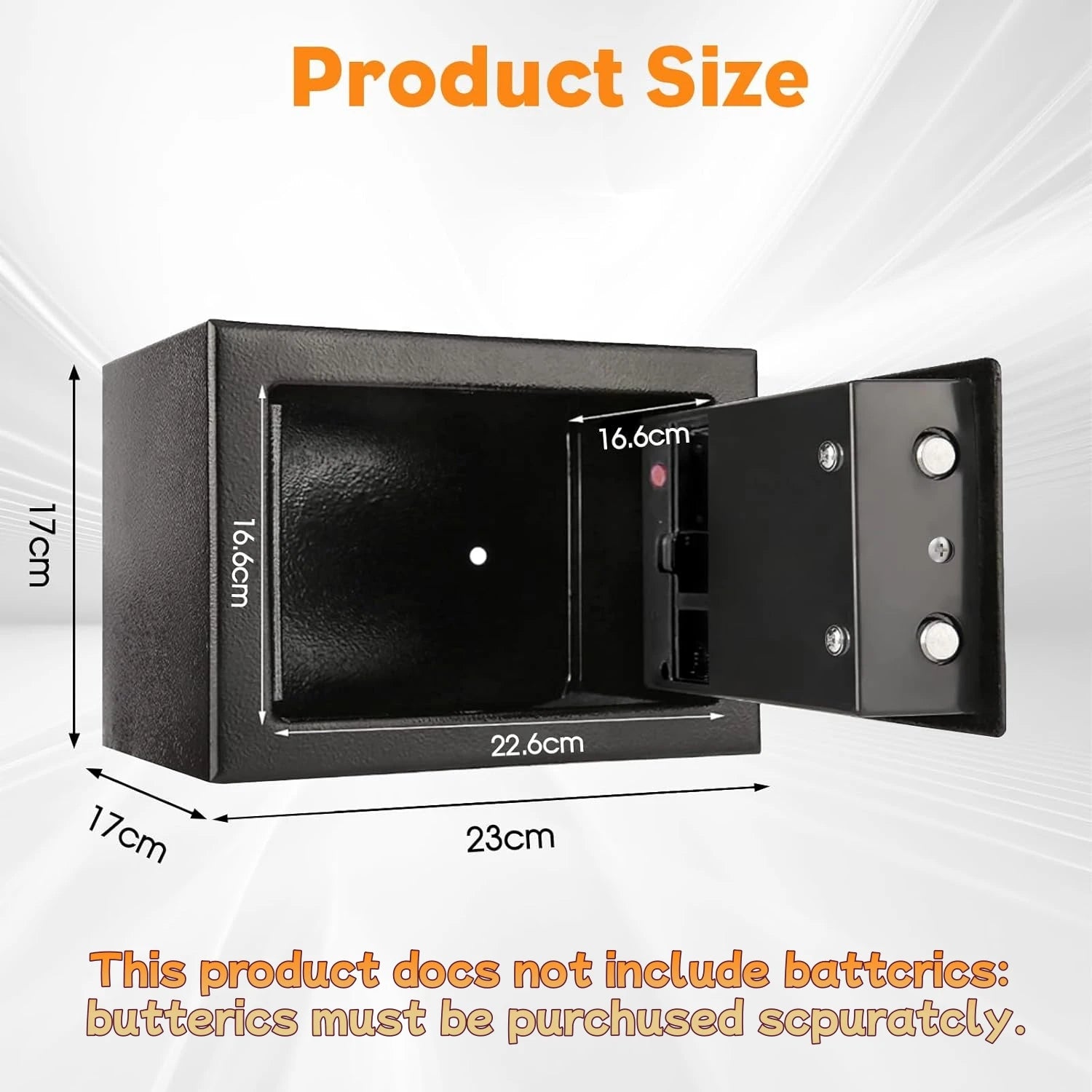 Electronic Safe Box with Keypad & Key, Mini Security Safe for Home Cash, Portable Small Lockbox for Kids & Office Use