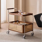 Wholesale  Modern Portable Metal Rattan Bar Mobile Restaurant Coffee Cart Luggage Serving Events Hotel Trolley