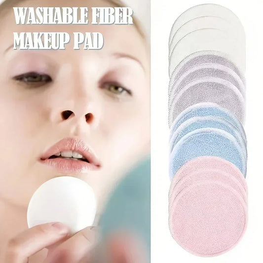 Set of 12 reusable cotton makeup remover pads from Silcy Skin, washable round bamboo cloth pads for skin cleaning and skincare.