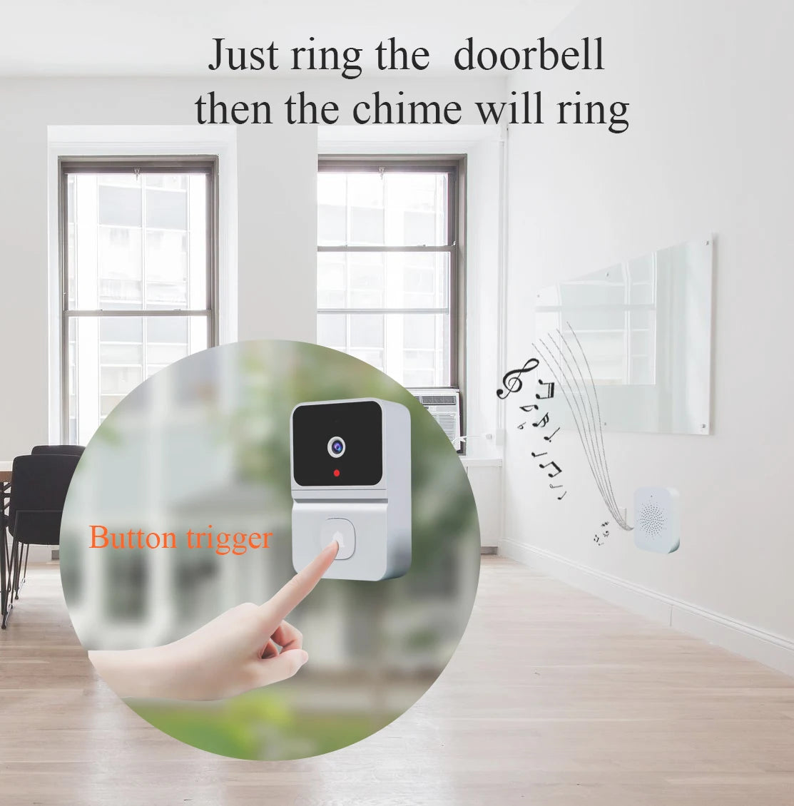 Tuya APP Wireless WIFI Doorbell Free Cloud Storage  Visual Doorviewer  Long Time Standby Video Door Phone