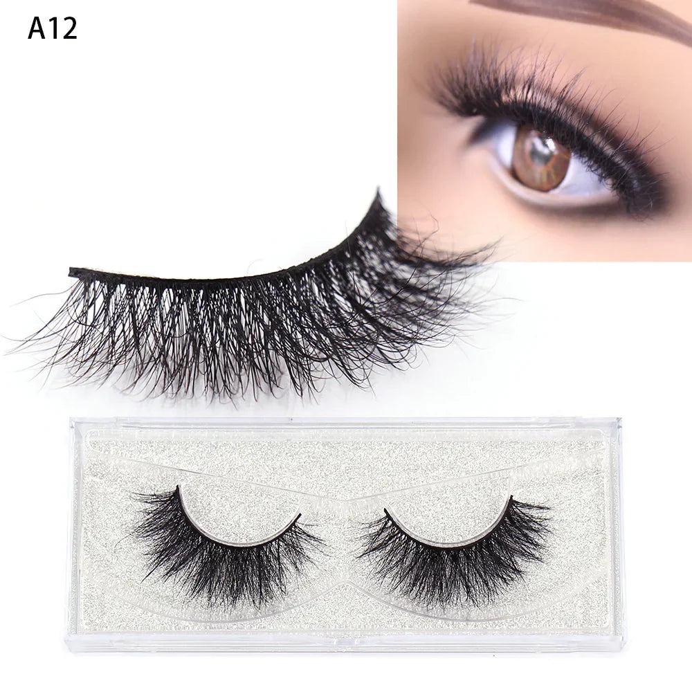 Blushimmer LEHUAMAO 5D Mink Hair false eyelashes with wispy, cross-style design and fluffy, natural-looking extension for makeup.