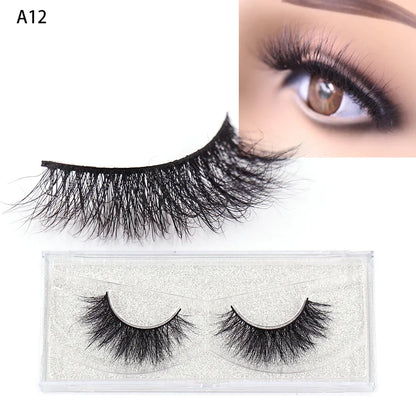 Blushimmer LEHUAMAO 5D Mink Hair false eyelashes with wispy, cross-style design and fluffy, natural-looking extension for makeup.