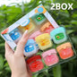 Blushimmer Fruit Series lip balm set featuring 4, 6, or 8 moisturizing, non-sticky lip masks in colorful fruit-inspired packaging.