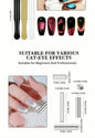 Set of 25 nail art cat eye design magnets by KVADRO for creating magnetic nail art effects.