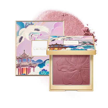 Blushimmer Catkin Eternal Love 10g rosy cranes baked blush powder with silky smooth finish and natural red hue, Chinese style makeup product