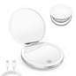 Blushimmer rechargeable LED compact mirror with 1X/3X magnification, handheld travel mirror with built-in lights.