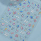 5D Deep Sea Fish Nail Art Stickers Shimmery Bubble Colorful Marine Life Nail Decals Summer Ocean Self Adhesive Manicure Decal