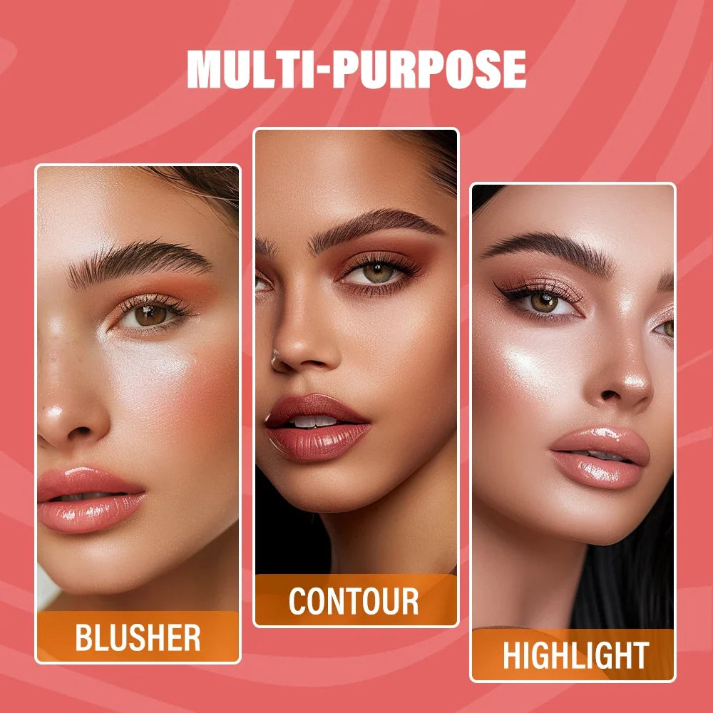Blushimmer waterproof bronzer makeup contour sticks and matte shading palette for face contouring and illuminating.