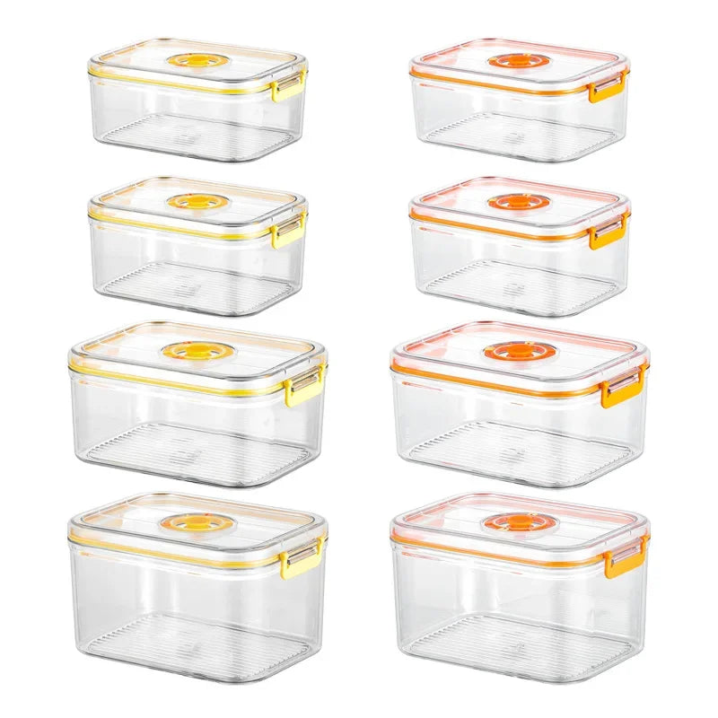 Vacuum Fresh-keeping Box Refrigerator Sealed Canister Microwavable Transparent Food Storage Container Kitchen Organizer Bento