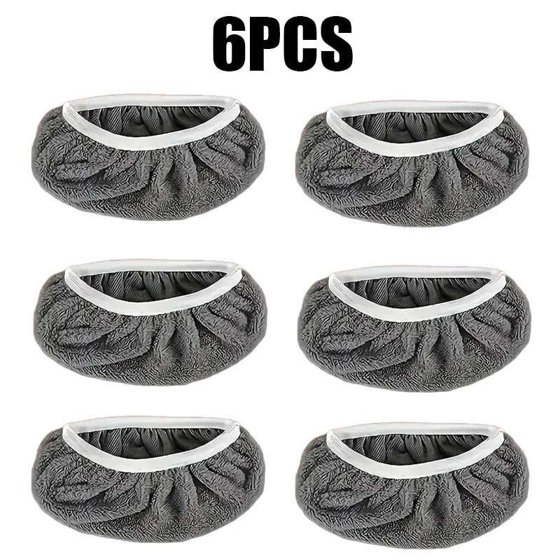 6pcs Super Absorbent Reusable Mop Mat - Microfiber Cleaning Cloth for Dry and Wet Floors, Compatible with Most Flat Mops