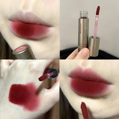 Blushimmer single velvet matte mist lip gloss in waterproof, smudge-proof liquid lipstick with non-stick, fade-resistant finish.