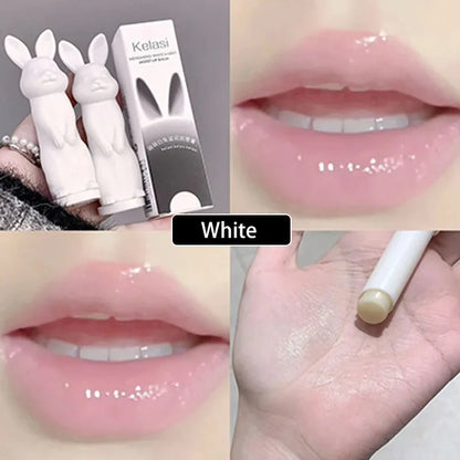 Rabbit Moisturizing Lip Balm Purple Rose Tint Crystal Jelly Colored Anti-chapped Lip Care Smoothens LipLines Base Clear Lipstick
