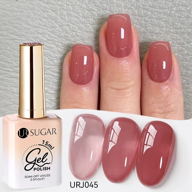Blushimmer UR Sugar 15ml jelly milky white translucent gel polish for semi-permanent UV nail art and soak-off manicure.