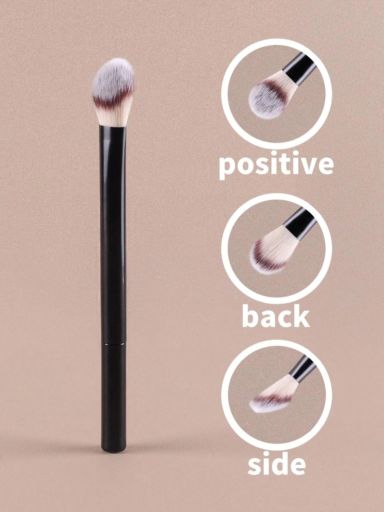 1pc Pink Eyeshadow Brush, Makeup Brush For Flat And Blending, Soft Bristles Won't Irritate Eyelids,Eyebrow Brush,Eyeshadow Brush