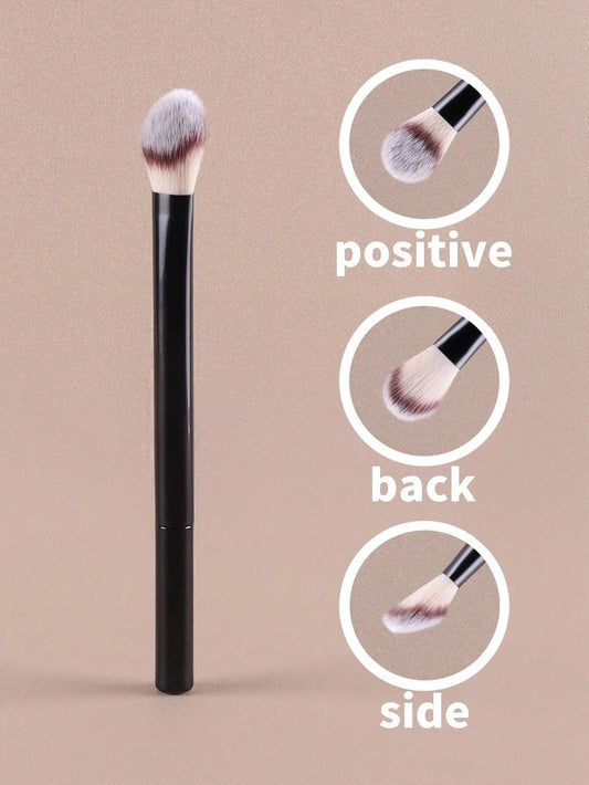 1pc Pink Eyeshadow Brush, Makeup Brush For Flat And Blending, Soft Bristles Won't Irritate Eyelids,Eyebrow Brush,Eyeshadow Brush