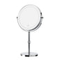 Blushimmer lighted makeup mirror with touch control, 1x/10x magnification, rechargeable, 360° rotation, bright LED lights.