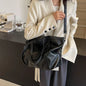 Leather Womens Tote Shoulder Crossbody Bag (Black)