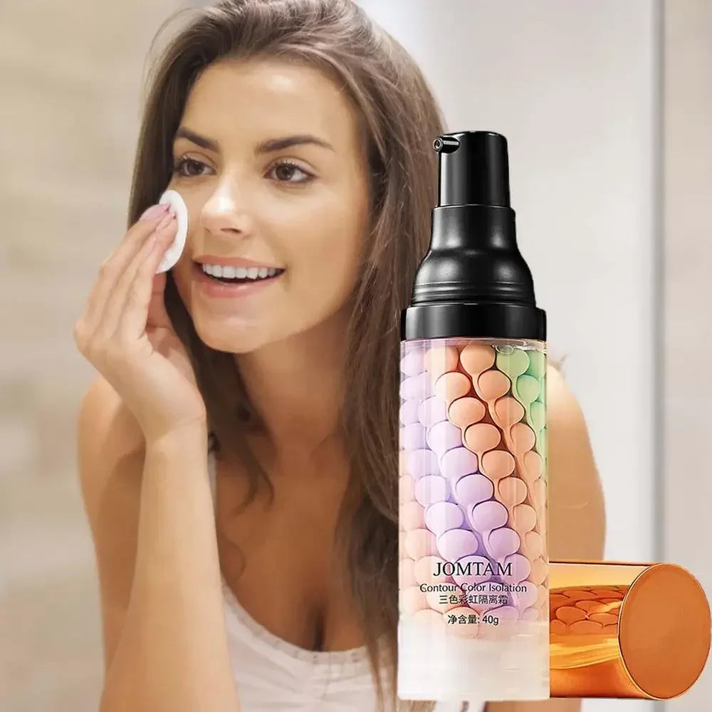 Blushimmer three-color repair and isolation cream protective primer in 40g jar, moisturizing makeup base with soothing ingredients.