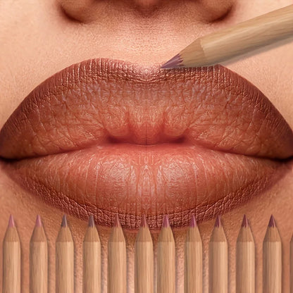 Blushimmer 6-piece velvet matte lip liner set with berry, brown, and pink shades for long-lasting lip makeup.