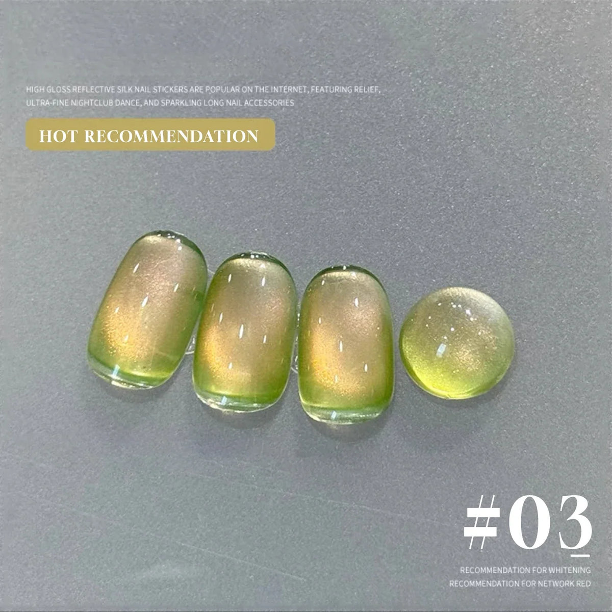 Blushimmer MIANEL 12ml Emperor Green cat eye gel nail polish with a glossy green finish, suitable for salons and nail supplies.