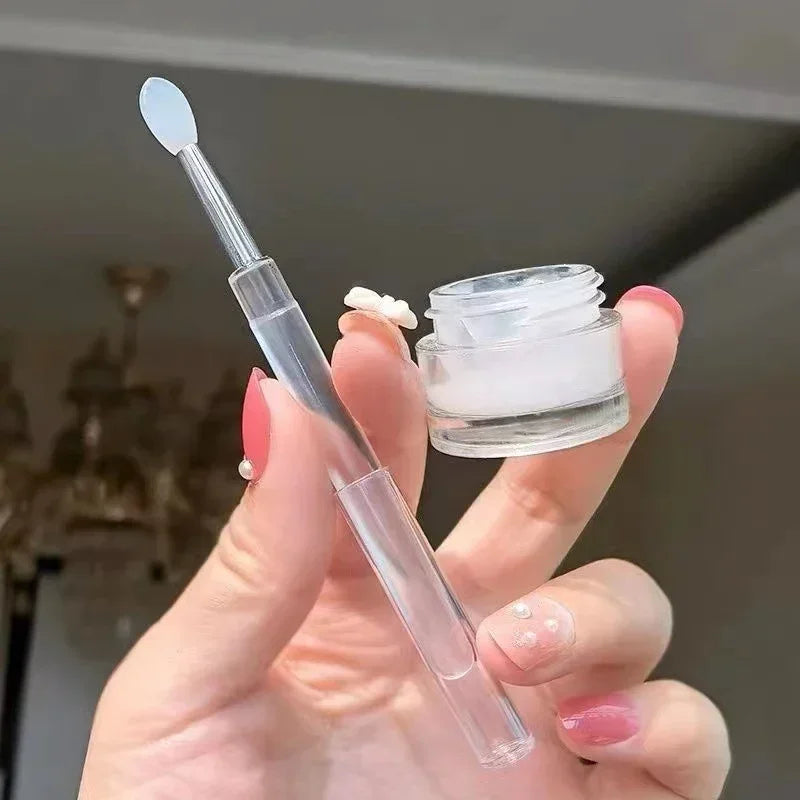 Blushimmer silicone lip brush with cover, dustproof lipstick and glitter eyeshadow brush, portable multi-purpose makeup tool