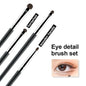 Set of four small Blushimmer eyeshadow and eyeliner brushes with pony hair for detailed eye makeup and concealer application.